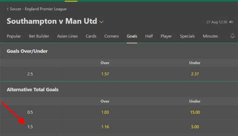 alternative total goals bet365